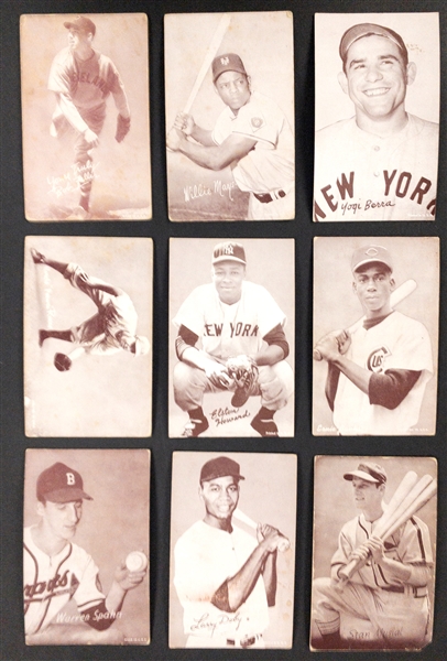 1947-66 Exhibit Baseball Collection (74) Including Many Hall of Famers and Some Duplicates