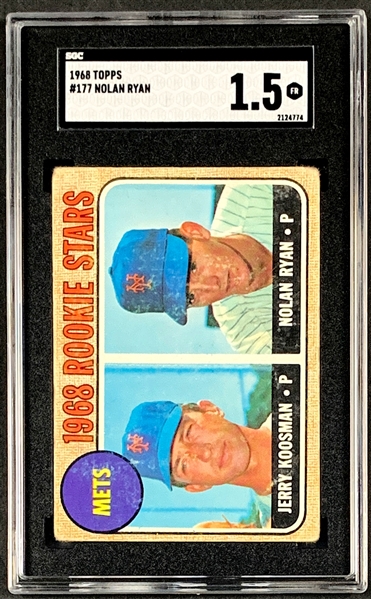 1968 Topps #177 Nolan Ryan Rookie Card – SGC FR 1.5