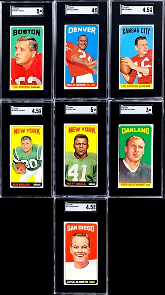 1965 Topps Football Hoard of 119 Cards with some Duplication -Six SGC-Graded Cards