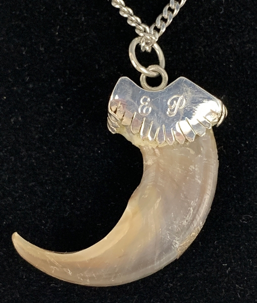 Incredible Elvis Presley Owned “E.P.” Monogrammed GRIZZLY BEAR CLAW Necklace