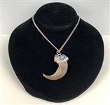 Incredible Elvis Presley Owned “E.P.” Monogrammed GRIZZLY BEAR CLAW Necklace