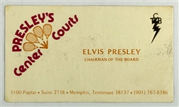 Elvis Presley's Presley's Center Courts Chairman of the Board Business Card Plus Rarely Seen Envelope and Elvis' Racquetball Racquet Keychain