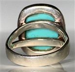 Elvis Presley Owned Sterling Silver Ring with Large turquoise Stone Gifted to His Cousin Patsy Presley