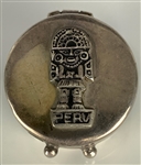 Elvis Presley Owned Sterling Silver Pill Box with Bolivian Artwork