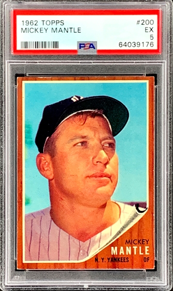 1962 Topps #200 Mickey Mantle – PSA EX 5