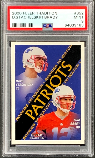 2000 Fleer #352 Tom Brady Rookie Card PSA MINT 9