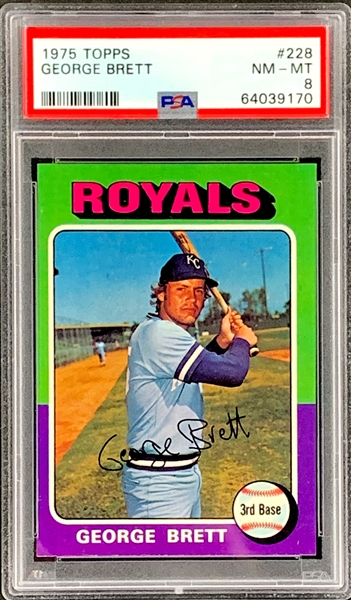 1975 Topps #228 George Brett Rookie Card - PSA NM-MT 8