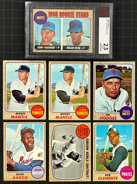 1968 Topps Collection (144) Including Nolan Ryan Rookie! Plus Two Mickey Mantles