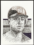 Bernie Williams Original Artwork by Dick Perez 