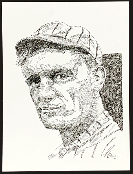 Rube Marquard Original Artwork by Dick Perez 