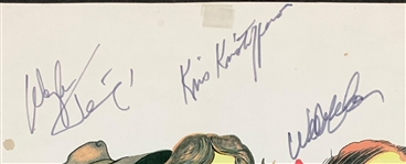 The Highwaymen Artwork Signed by Johnny Cash, Kris Kristofferson, Willie Neslon and Waylon Jennings (BAS)