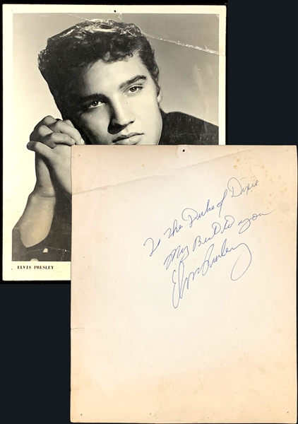 Elvis Presley Boldy Signed and Inscribed 1955 Sun Records Promotional Photo (BAS)