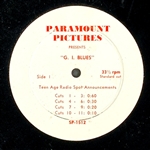 1960 “Paramount Pictures” <em>G.I. Blues</em> Radio Spots 33 1/3 RPM 12-Inch LP with 18 Radio Commercials for Elvis Presley’s Film