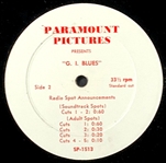 1960 “Paramount Pictures” <em>G.I. Blues</em> Radio Spots 33 1/3 RPM 12-Inch LP with 18 Radio Commercials for Elvis Presley’s Film