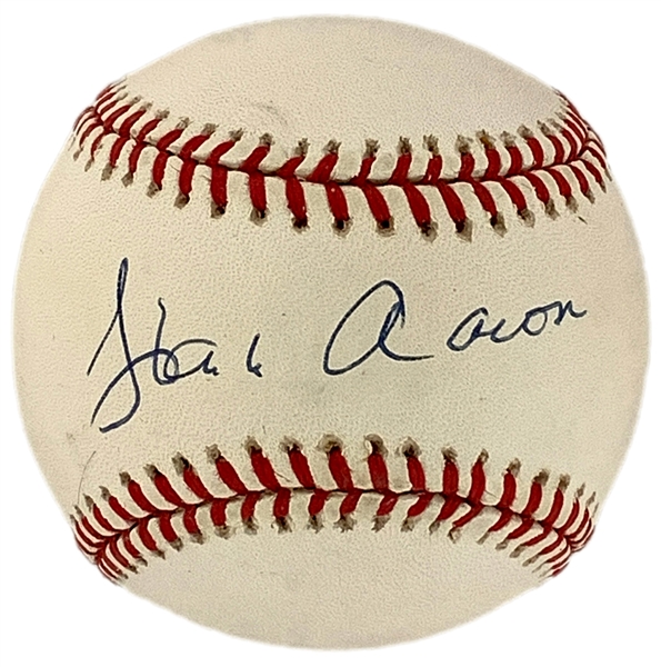 Hank Aaron Single Signed Baseball (BAS)