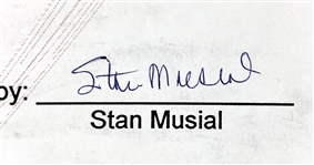 Stan Musial Single Signed Baseball with Musial Signed “Stan the Man” LOA (BAS)