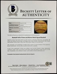 Hall of Famers Signed Baseball (20 Signatures) with Joe DiMaggio and Mickey Mantle (BAS)