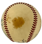 1949 New York Yankees World Series Champion Team Signed Baseball with Joe DiMaggio on the Sweet Spot (12 Signatures) (BAS)