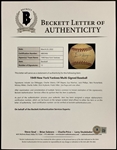 1949 New York Yankees World Series Champion Team Signed Baseball with Joe DiMaggio on the Sweet Spot (12 Signatures) (BAS)