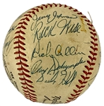1968 Phliadelphia Phillies Team Signed Baseball with 20 Signatures (BAS)