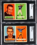 1957 Topps Football Pair Bart Starr (SGC VG 3) and Johnny Unitas (SGC VG-EX 4)
