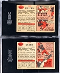 1957 Topps Football Pair Bart Starr (SGC VG 3) and Johnny Unitas (SGC VG-EX 4)