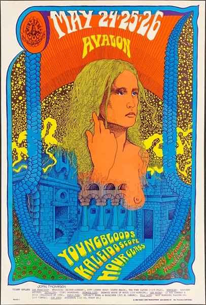 1968 Youngbloods/Kaleidoscope Concert Poster (FD-120 First Printing) San Franciscos Avalon Ballroom – Family Dog Productions