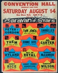 1965 “Caravan of Stars” Concert Poster Incl. Tom Jones, Them and The Shirelles - Convention Hall, Conneaut Lake, PA