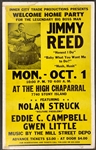 1973 Jimmy Reed Concert Poster - “Welcome Home Party” at Chicago's Club The High Chaparral