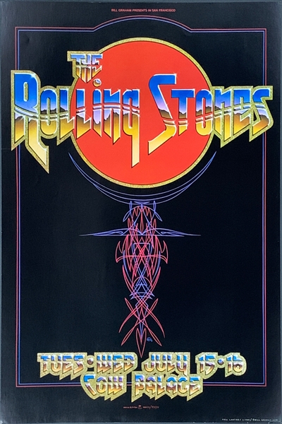 1975 Rolling Stones Concert Poster <em>Its Only Rock n Roll </em>/<em>Made in the Shade</em> (AOR-4.41 First Printing) – Bill Graham Presents at The Cow Palace in San Francisco