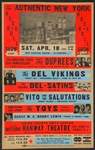 1987 “New York Rock 'N Roll Show” Concert Poster  Incl The Duprees, The Del Vikings and The Del-Satins