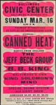 1969 Canned Heat/Jeff Beck Group/ B.B. King Concert Poster -  Civic Center, Baltimore, Maryland