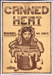 1970 Canned Heat Concert Poster -  Stadtcasino, Basel, Switzerland – Linen Backed