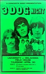 1970 Three Dog Night Concert Poster (Concerts West) – University of Oklahoma Field House