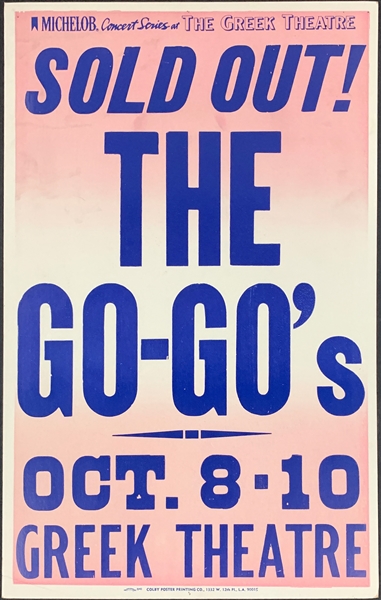 1981 The Go-Gos Concert Poster – The Greek Theatre, San Francisco