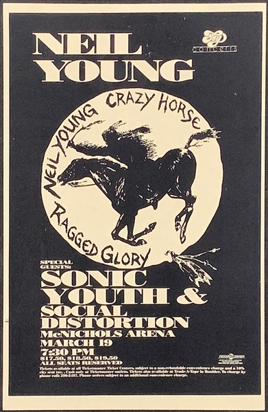 1991 Neil Young and Crazy Horse <em>Ragged Glory</em> Concert Poster – McNichols Arena, Denver, Colorado