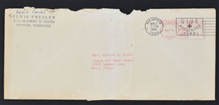 Eddie Fadal Letter from Written at and Mailed <em>from Graceland </em>– Plus Period Original News Service Photo of Fadal's Waco, Texas Home