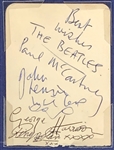 1962 Beatles Signed Autograph Book Page – John Lennon, Paul McCartney, George Harrison and NEW Drummer Ringo Starr!