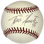 Minnesota Twins Superstar Single Signed Baseballs (4) with Tori Hunter, Mauer and Santana (BAS)