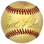 Curt Flood Single Signed Baseball (BAS)