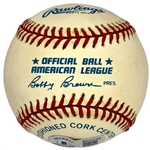 Johnny Sain Single Signed Baseball – Threw First Pitch to Jackie Robinson in 1947 (BAS)