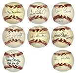 Baseball Hall of Famers Single Signed Baseball Collection of 17 Incl. Frank Robinson, Brock, Banks, Berra and Others (BAS/JSA)
