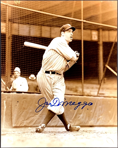 Joe DiMaggio Signed 8 x 10 Sepia Toned Photo  (BAS)
