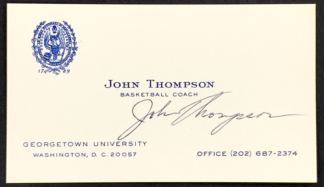 John Thompson Signed Georgetown University Business Card (BAS)