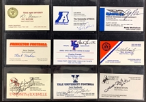 NCAA Football Coaches Signed Business Cards (69) Incl. Tom Osborne, Nick Saban and Others (BAS)