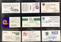 NCAA Football Coaches Signed Business Cards (69) Incl. Tom Osborne, Nick Saban and Others (BAS)
