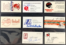 NCAA Football Coaches Signed Business Cards (69) Incl. Tom Osborne, Nick Saban and Others (BAS)