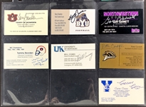 NCAA Football Coaches Signed Business Cards (69) Incl. Tom Osborne, Nick Saban and Others (BAS)