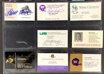 NCAA Football Coaches Signed Business Cards (69) Incl. Tom Osborne, Nick Saban and Others (BAS)