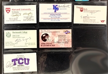 NCAA Football Coaches Signed Business Cards (69) Incl. Tom Osborne, Nick Saban and Others (BAS)